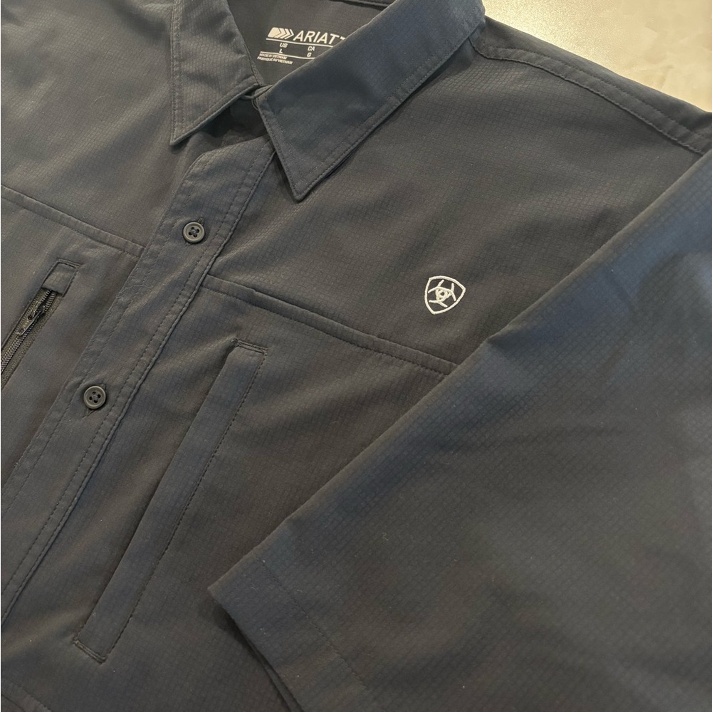 Ariat TEK Heat Series Black Performance Fishing Work Shirt Ranch Men's Large